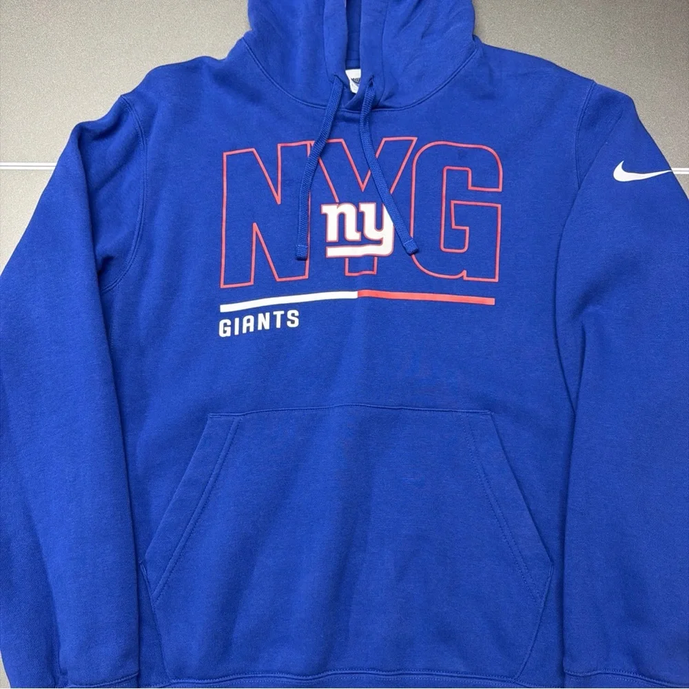 Nike New York Giants Blue‎ Pullover Hoodie Men Lightweight, Size Small